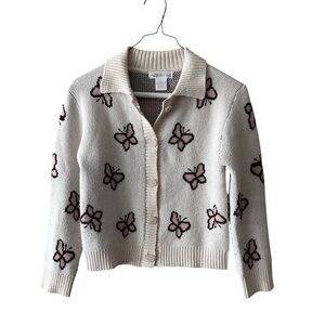 Maddie & Michelle Butterfly Patterned Cardigan